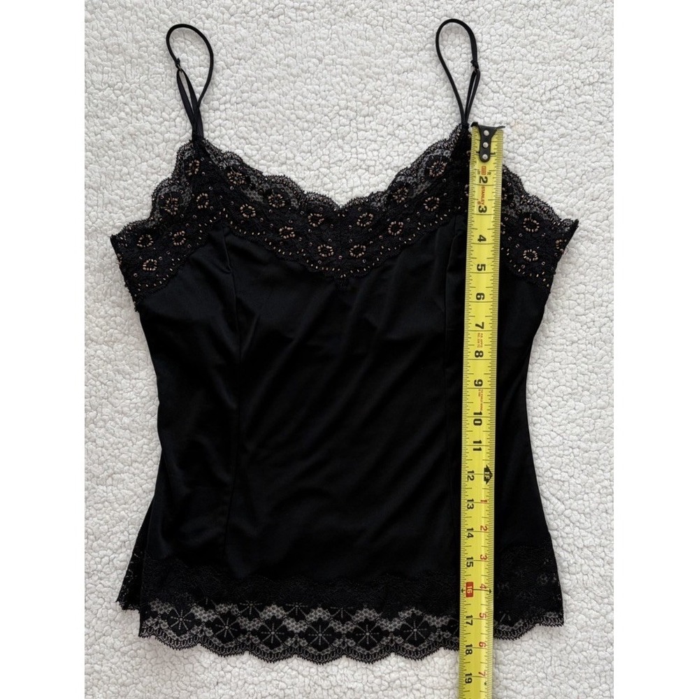 Vintage The Limited Y2K Lace Trim Sweetheart Black Slip Cami Whimsigoth Size M - Picture 5 of 10